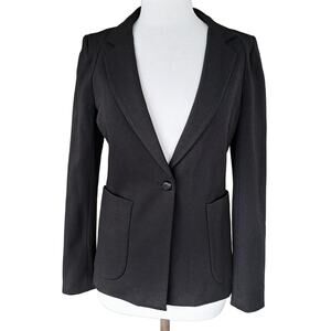 Anthropologie Cartonnier Black Ponte Jacket Blazer Size 6 Tailored Slim Fit
